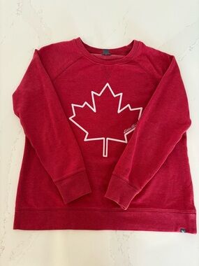Eddie Bauer Canada Leaf Red Crewneck Sweatshirt size M/L